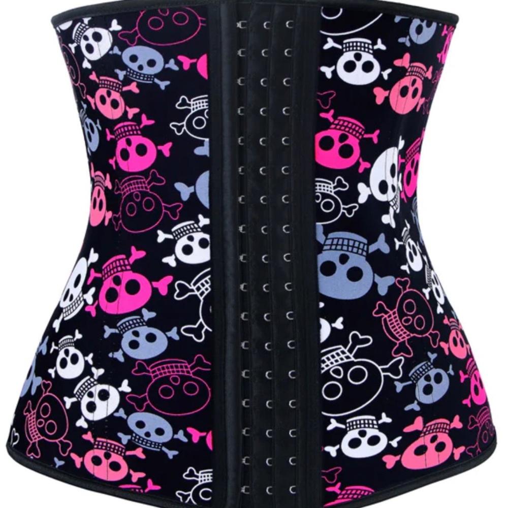 Exotic  Halloween Corset Body Shaper Latex Rubber Trainer Cincher Underbust